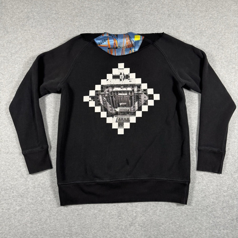 36 Pixcell Meir Shavit Complex Graphic Sweatshirt S Black Made In USA Pixel Art